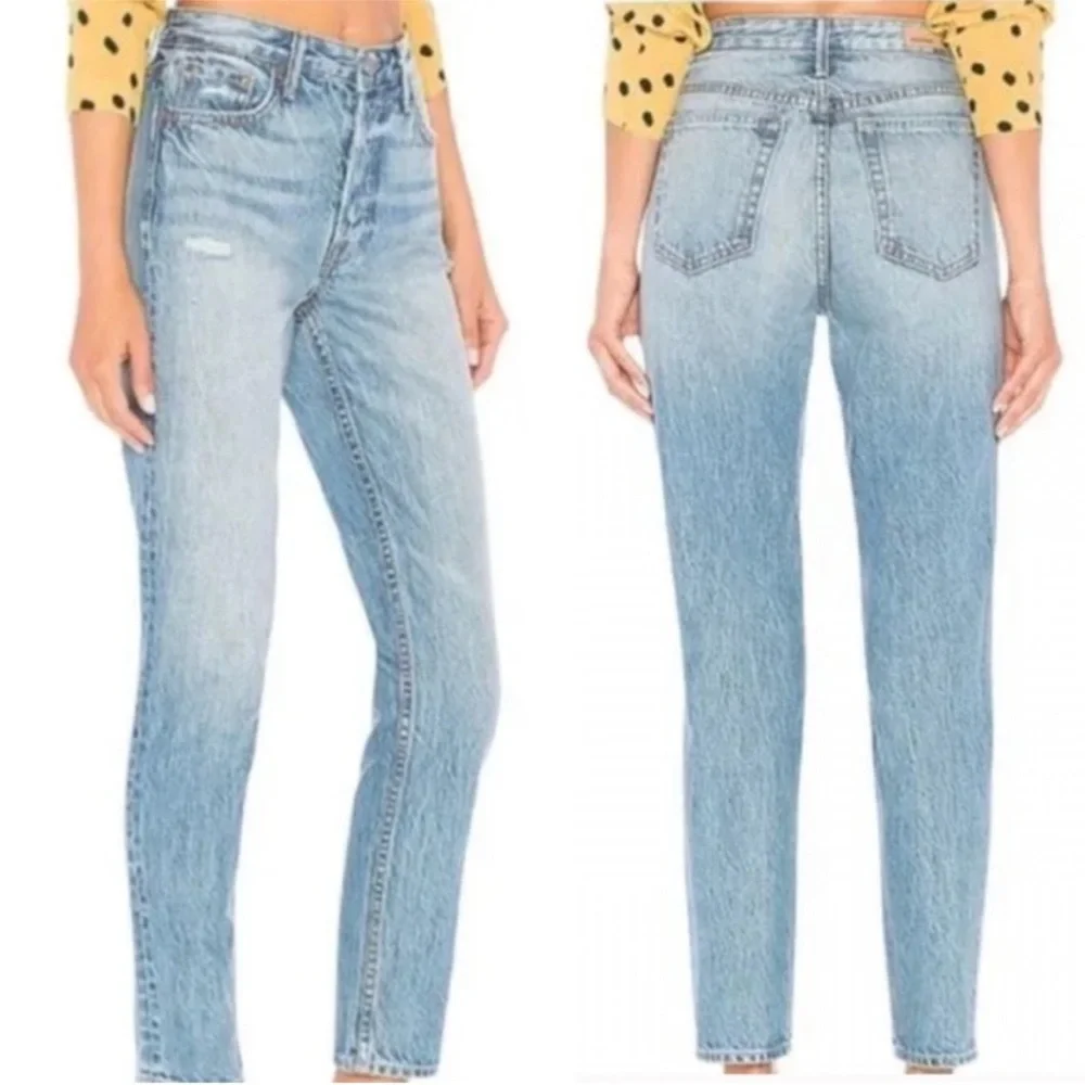 GRLFRND Kiara Mid-Rise Tomboy Jean in Domenico (blue) Size 24